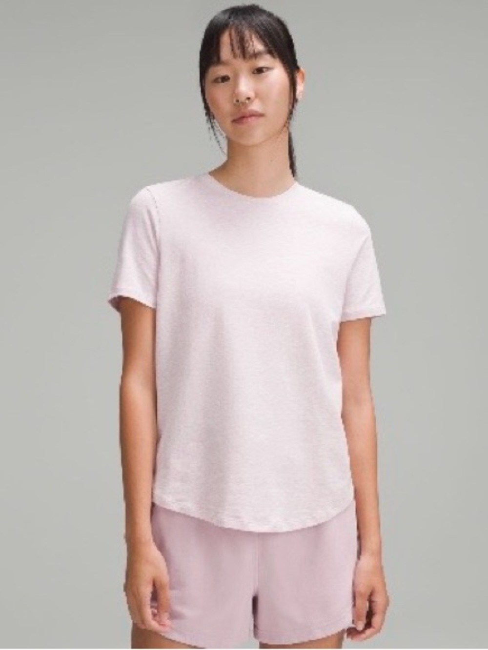 Lululemon Athletica Love Crewneck T-Shirt in Heathered Meadowsweet Pink